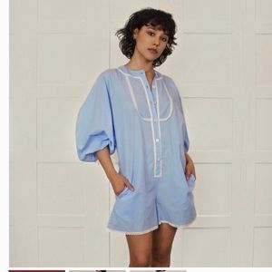 Levinia Playsuit Romper Sky Blue $225